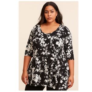 Ulla Popken Tunic Woman 36/38  Floral